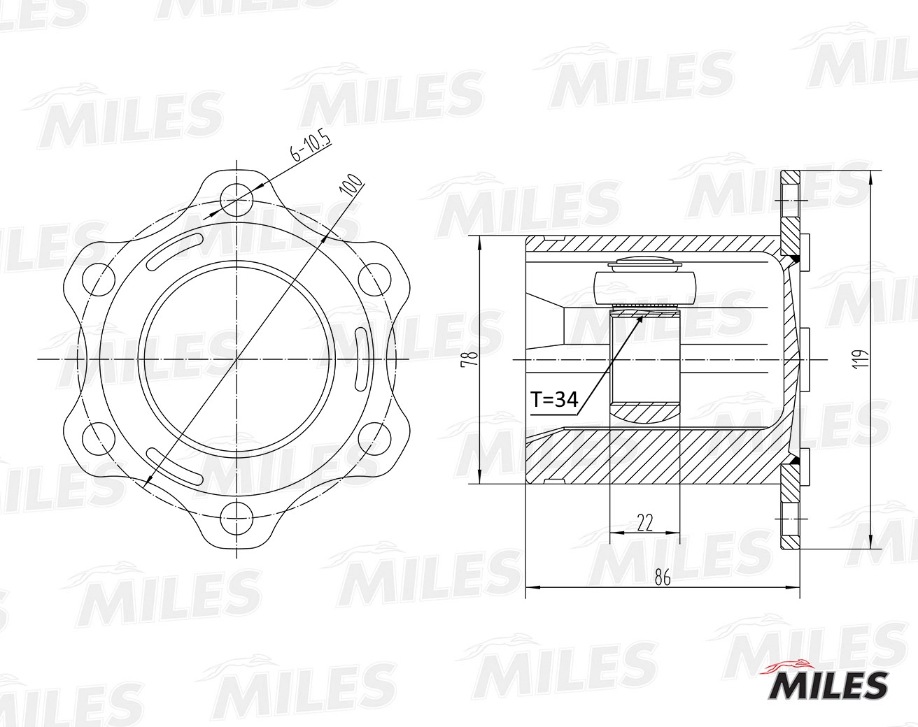 MILES GA10008 - ШРУС