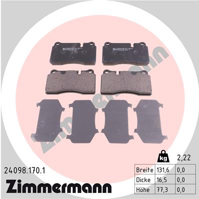 ZIMMERMANN 24098.170.1 - Тормозные колодки 