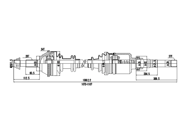 DYNAMATRIX DDS210104 - Приводной вал (полуось)