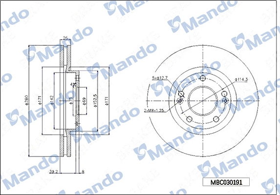 MANDO MBC030191 - Тормозные диски