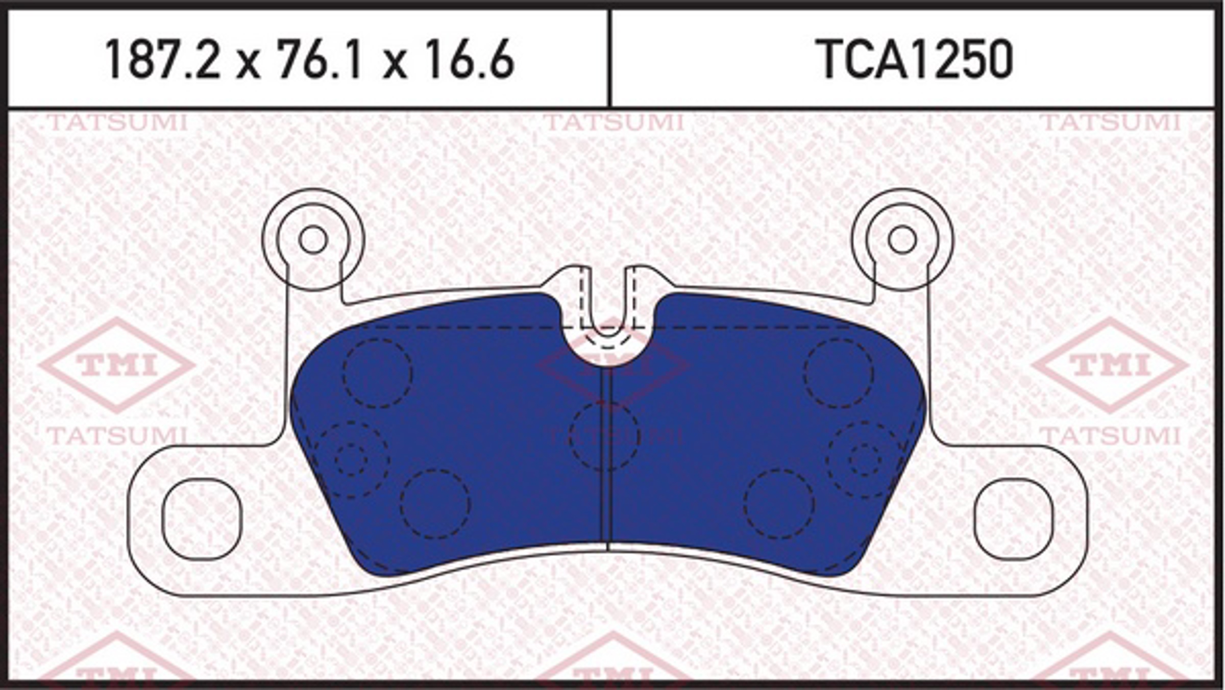 TATSUMI TCA1250 - Колодки тормозные дисковые