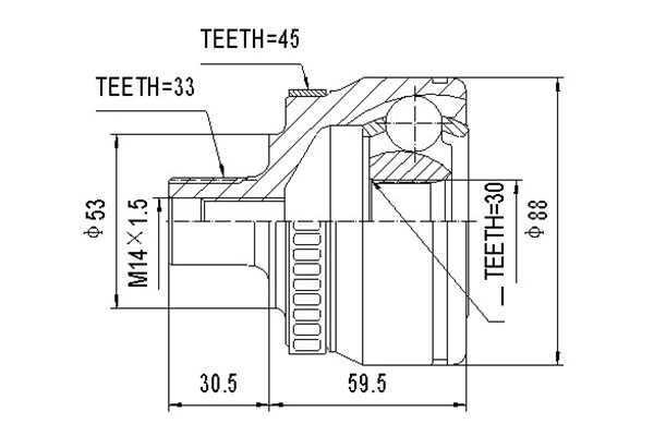 DYNAMATRIX DCV803018 - ШРУС