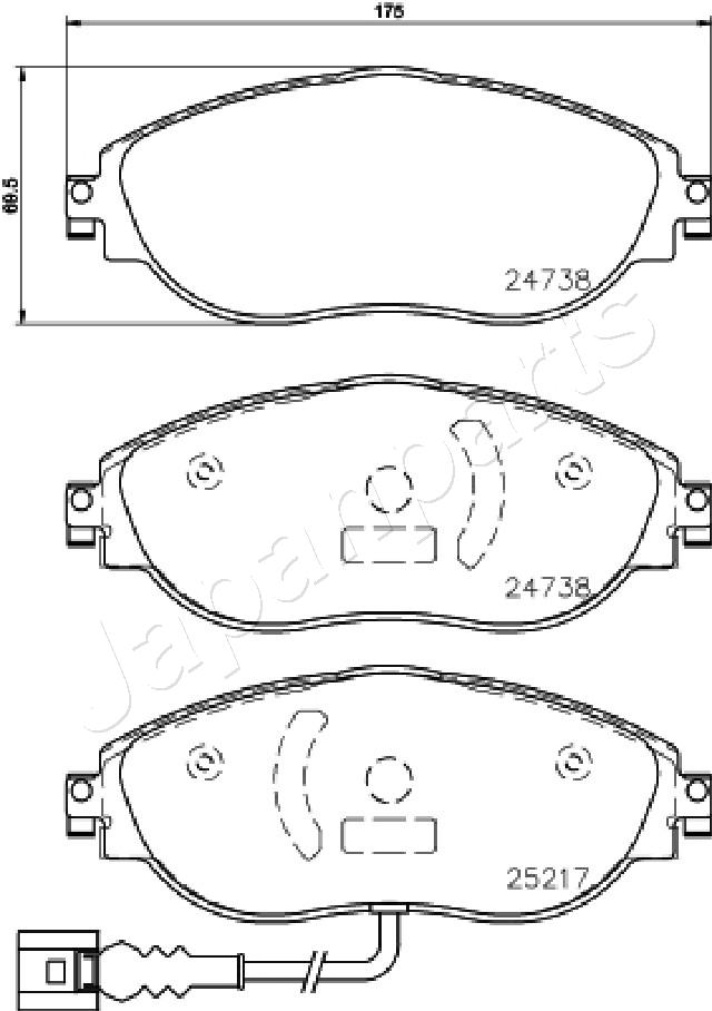 JAPANPARTS PA-0908AF - Тормозные колодки 