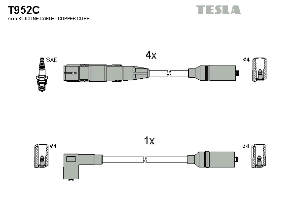 TESLA T952C - Комплект проводов зажигания original