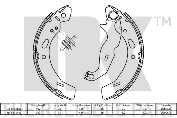 NK 2725762 - Барабанные колодки