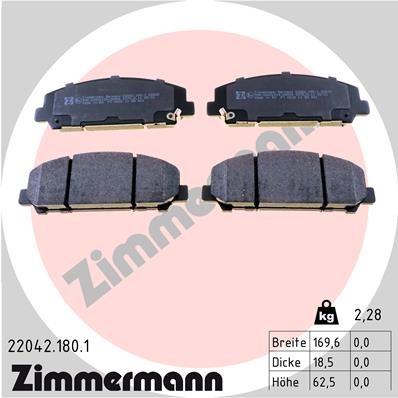 ZIMMERMANN 22042.180.1 - Тормозные колодки 