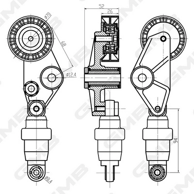 GMB GHAT182 - Натяжитель ремня генератора
