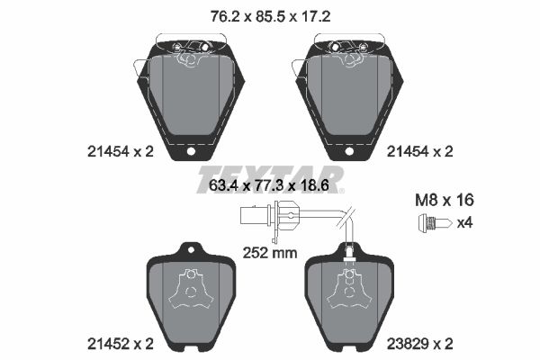 TEXTAR 2145401 - Тормозные колодки 