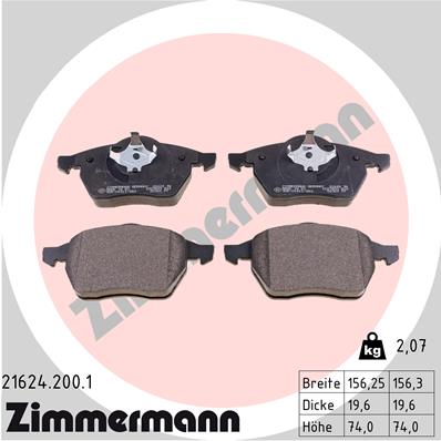 ZIMMERMANN 21624.200.1 - Тормозные колодки 