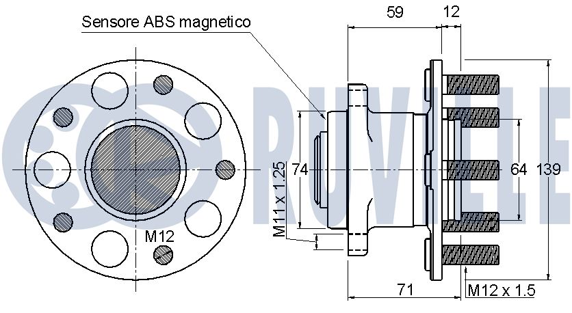 RUVILLE 221376 - Ступичный подшипник