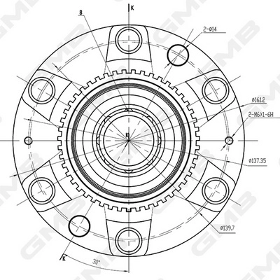 GMB GH23740T - Ступица колеса