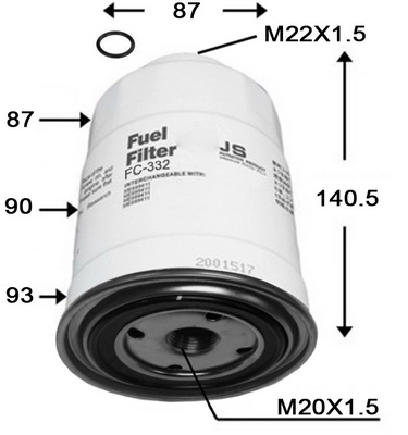 JS ASAKASHI FC332J - Топливный фильтр