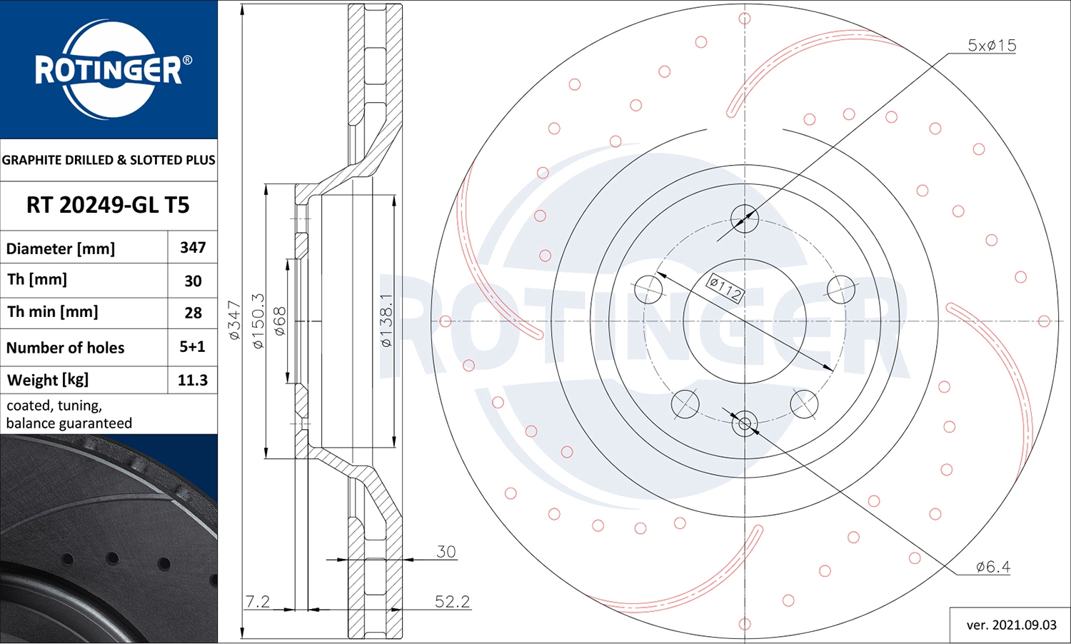 ROTINGER RT 20249-GL T5 - Тормозные диски