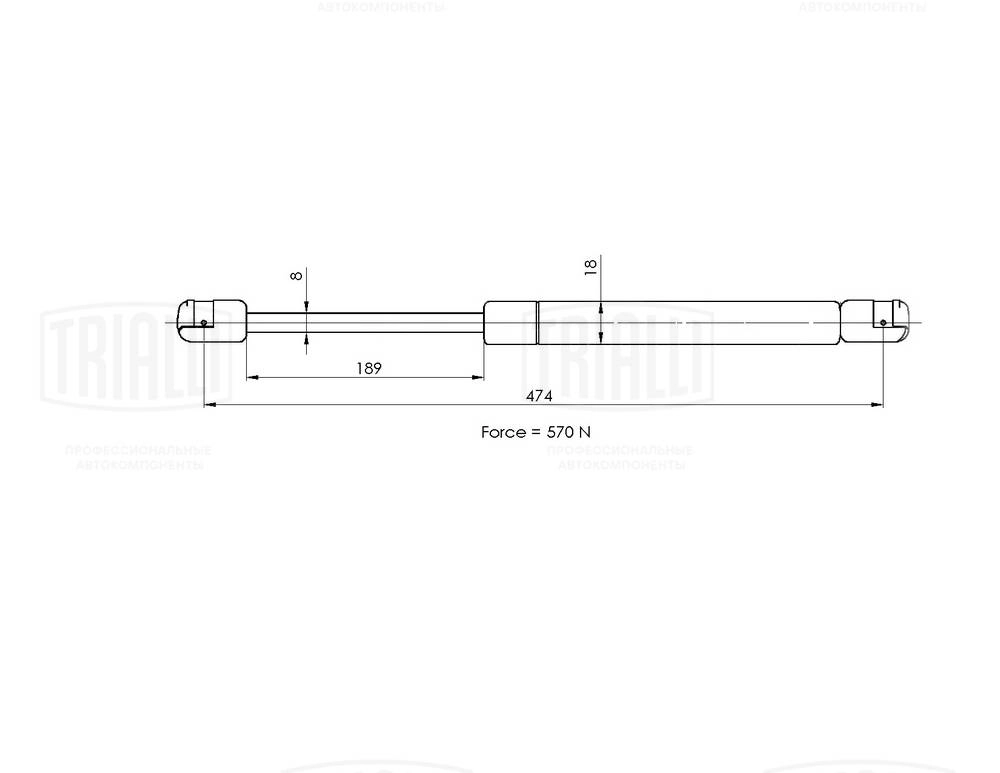 TRIALLI GS 2109 - Амортизатор багажника