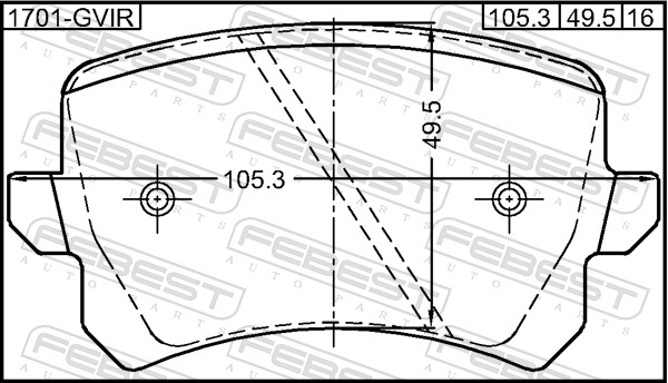 FEBEST 1701-GVIR - Тормозные колодки 
