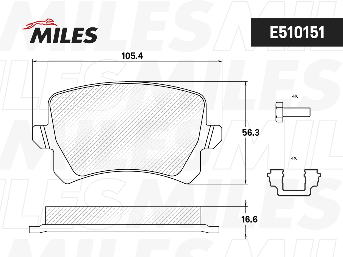 MILES E510151 - Тормозные колодки 
