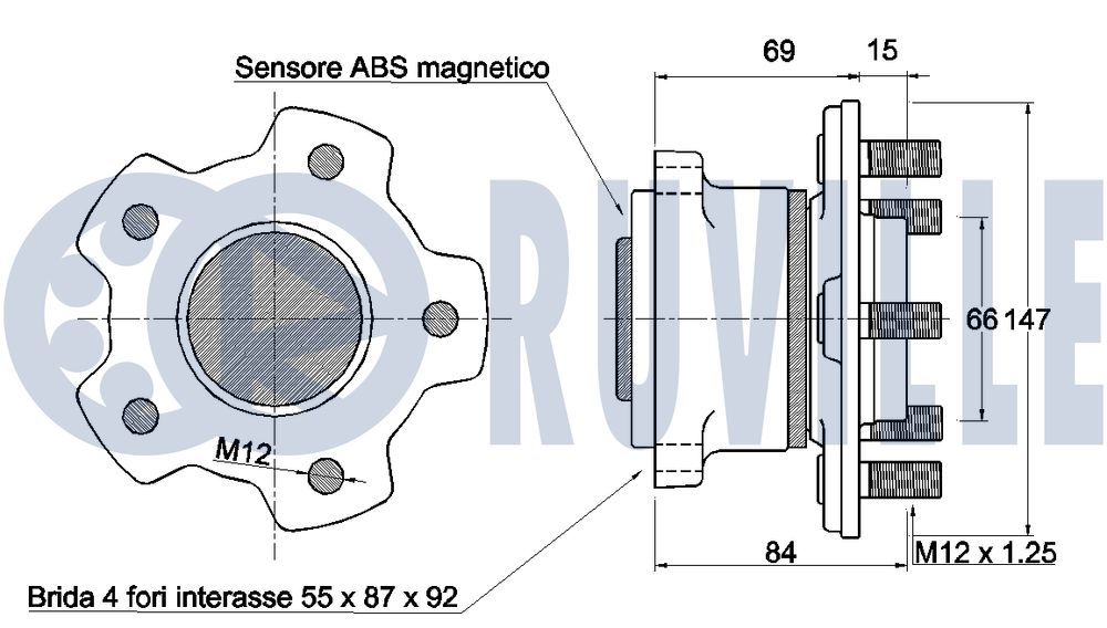RUVILLE 221796 - Ступичный подшипник