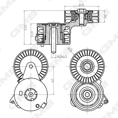 GMB GAT20490 - Натяжитель ремня генератора