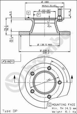 BREMBO 08.5181.10 - Тормозные диски