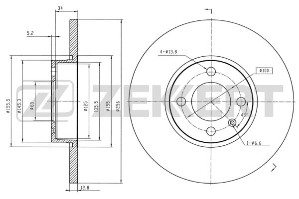 ZEKKERT BS-5089 - Тормозные диски