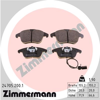 ZIMMERMANN 24705.200.1 - Тормозные колодки 