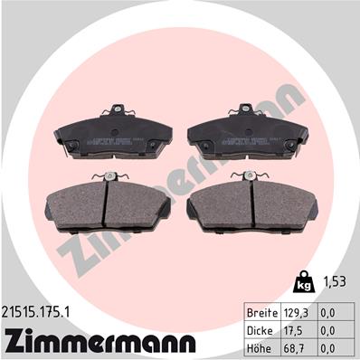ZIMMERMANN 21515.175.1 - Тормозные колодки 