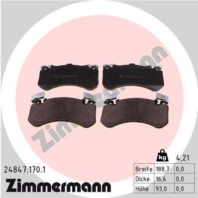 ZIMMERMANN 24847.170.1 - Тормозные колодки 