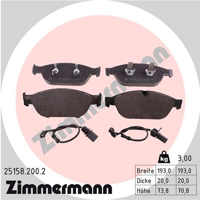 ZIMMERMANN 25158.200.2 - Тормозные колодки 