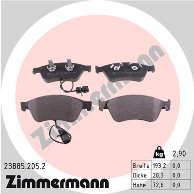 ZIMMERMANN 23885.205.2 - Тормозные колодки 