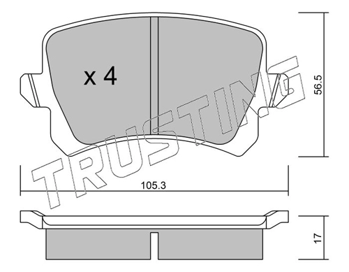 TRUSTING 822.0 - Тормозные колодки 
