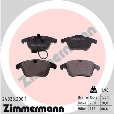 ZIMMERMANN 24333.200.1 - Тормозные колодки 
