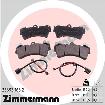 ZIMMERMANN 23693.165.2 - Тормозные колодки 