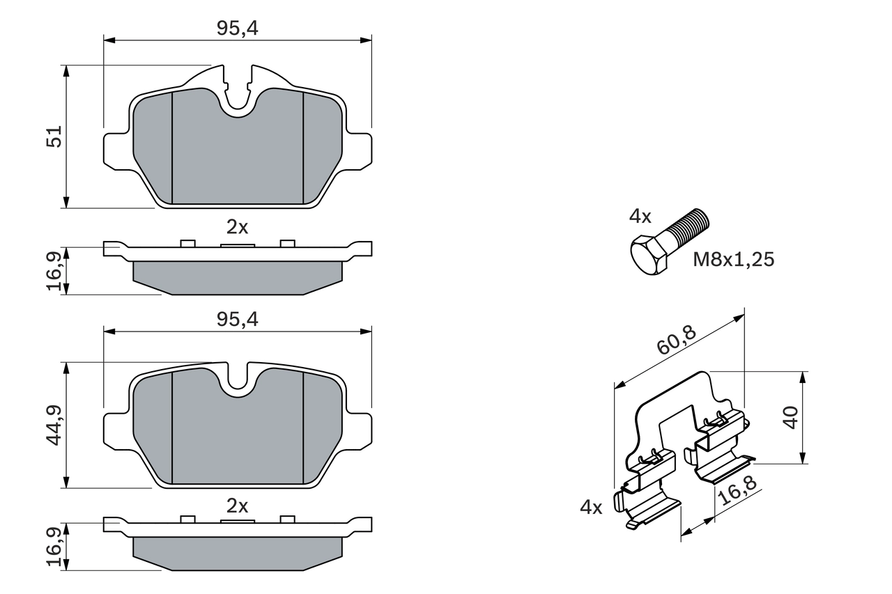 BOSCH 0 986 494 269 - Тормозные колодки 