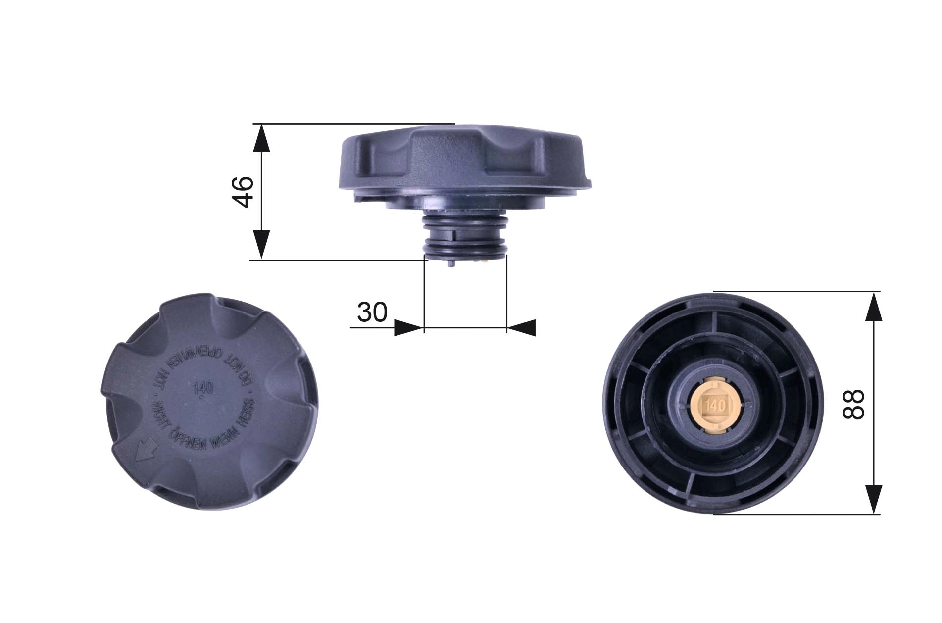GATES RC241 - Крышка радиатора (расширительного бачка)