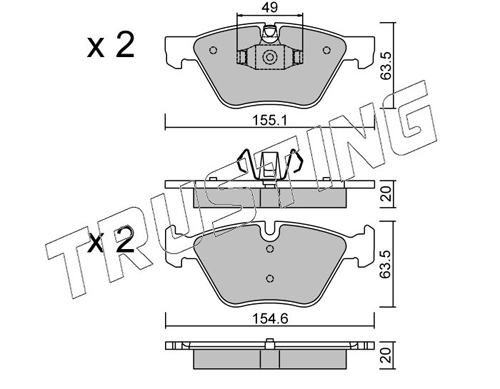 TRUSTING 573.5 - Тормозные колодки 