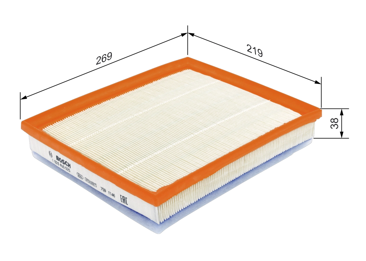 BOSCH F 026 400 525 - Воздушный фильтр