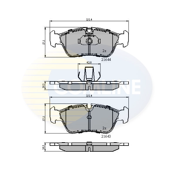 Комплект тормозных колодок, дисковый тормоз Comline