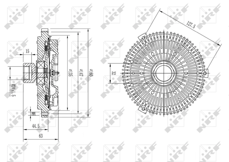 NRF 49605 - Вискомуфта вентилятора