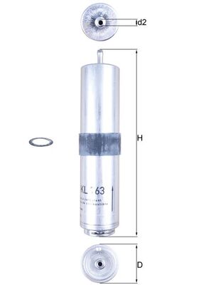 MAHLE KL 763D - Топливный фильтр