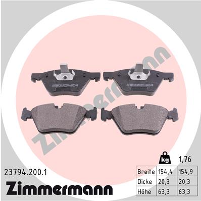 ZIMMERMANN 23794.200.1 - Тормозные колодки 