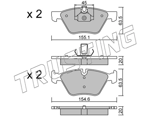 TRUSTING 573.3 - Тормозные колодки 