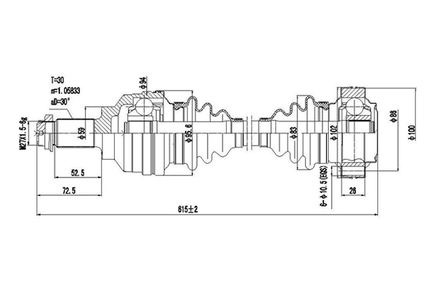 Приводной вал (полуось)