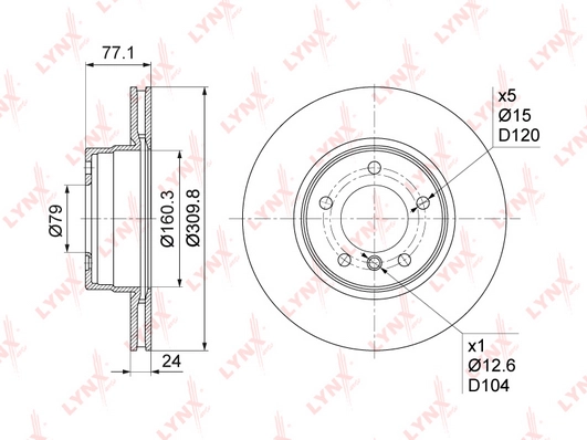 LYNXAUTO BN-1003 - Тормозные диски