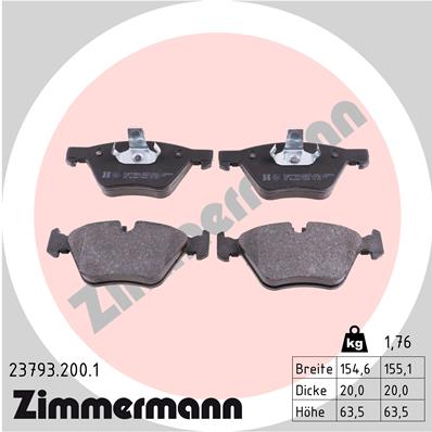 ZIMMERMANN 23793.200.1 - Тормозные колодки 