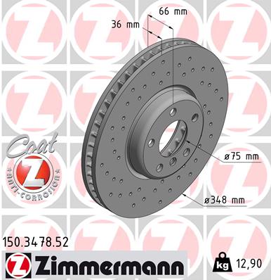 ZIMMERMANN 150.3478.52 - Тормозной диск SPORT BRAKE DISC Z