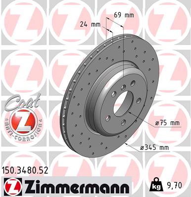 ZIMMERMANN 150.3480.52 - Тормозной диск SPORT BRAKE DISC Z