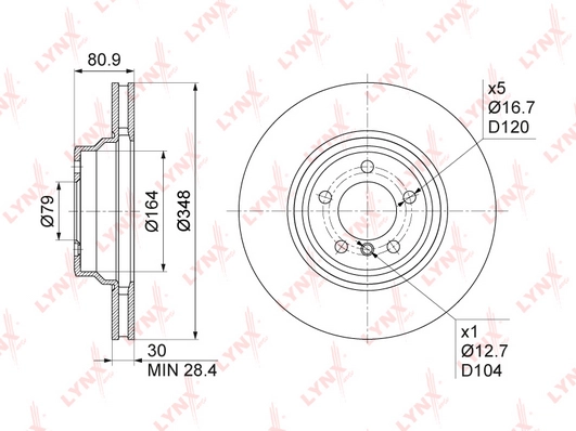 LYNXAUTO BN-1007 - Тормозные диски