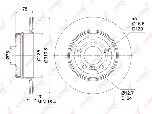 LYNXAUTO BN-1012 - Тормозные диски
