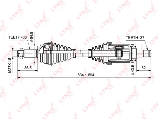 Приводной вал (полуось)