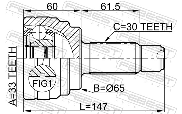 FEBEST 1910-E70 - ШРУС